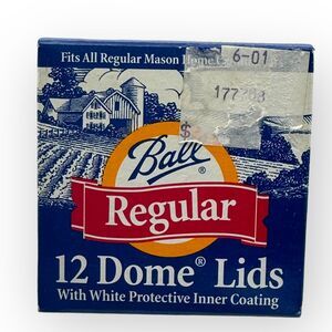 Vintage BALL 1440032000 Regular Mouth Jar Dome Lids 12 Count Deadstock 2001